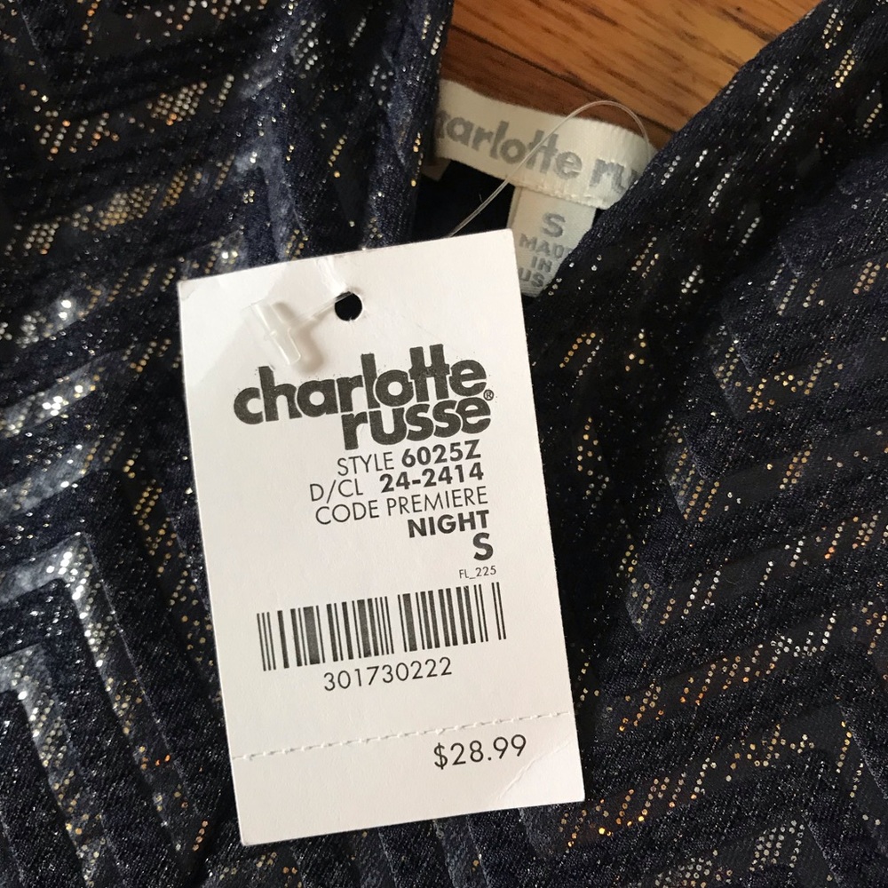 Strapless fit and flare silver/blue dress, NWT. - Picture 2 of 3
